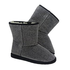 DAWGS Dark Silver Glitter Womens Faux Fur Lined Boots - Size: 10